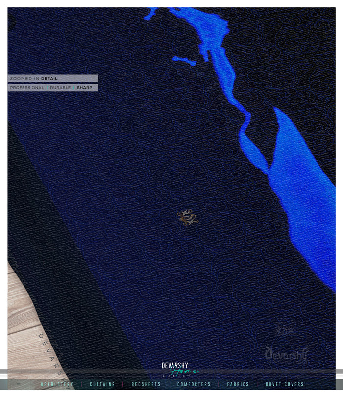 Deep Blue Rose Area Rug, Available in 3 sizes |10003A
