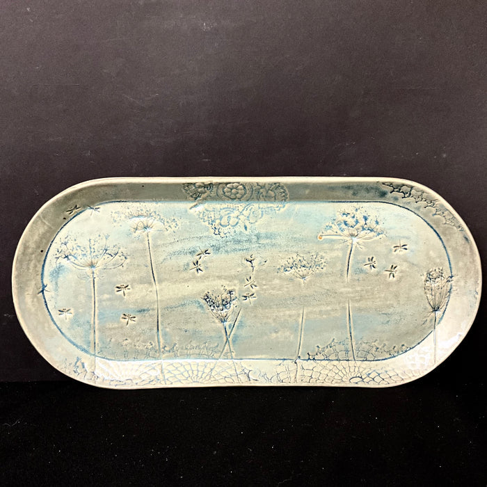 Large "Rectangle Platter in variegated Aqua