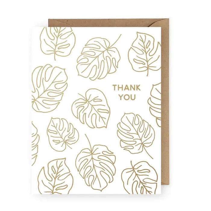 Leaf Thank You Foil Greeting Card