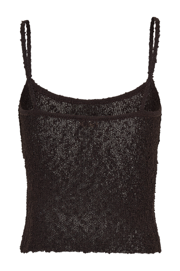 Mattais Boucle Knit Top - Dark Chocolate