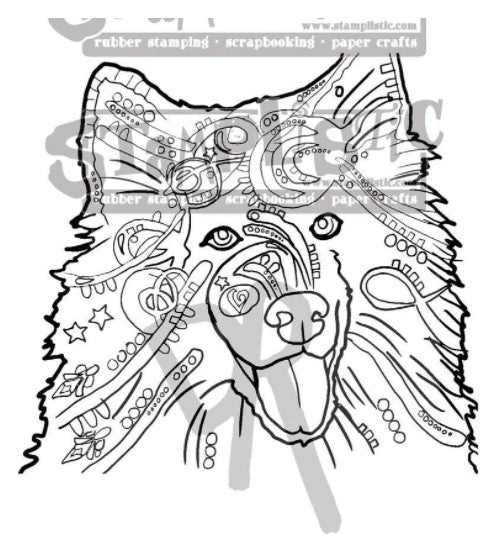 Stamplistic - By Dean Russo - Rubber Stamp - Storm. Dog lovers will enjoy this cushion cling rubber stamp designed by Dean Russo for Stamplistic. Size: approximately 3.5 x 4 inches. Available at Embellish Away located in Bowmanville Ontario Canada.