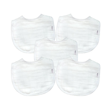 Organic Cotton Muslin Bibs (5 pack)