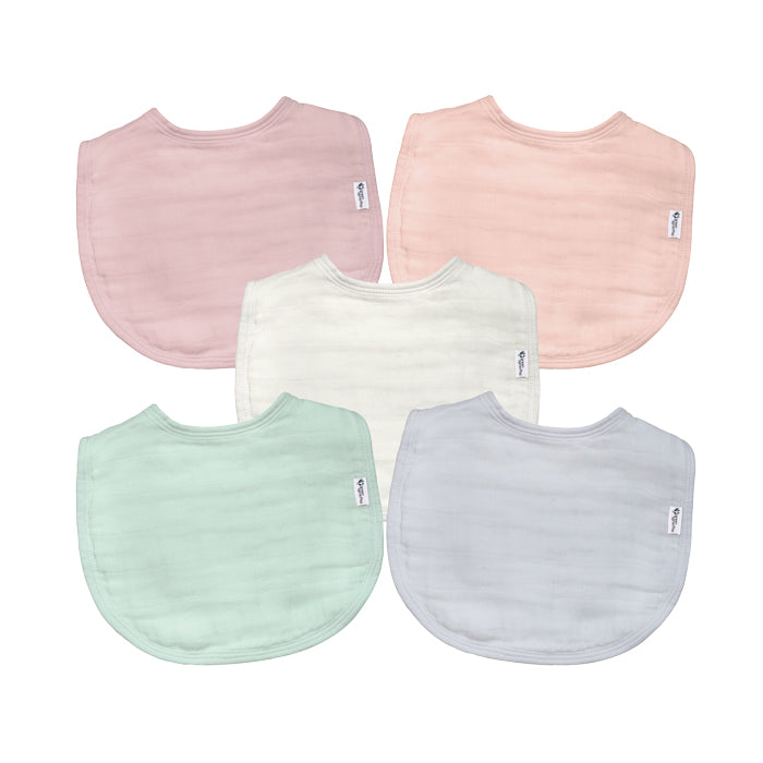 Organic Cotton Muslin Bibs (5 pack)