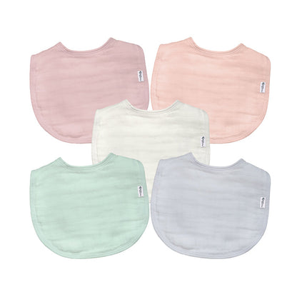 Organic Cotton Muslin Bibs (5 pack)