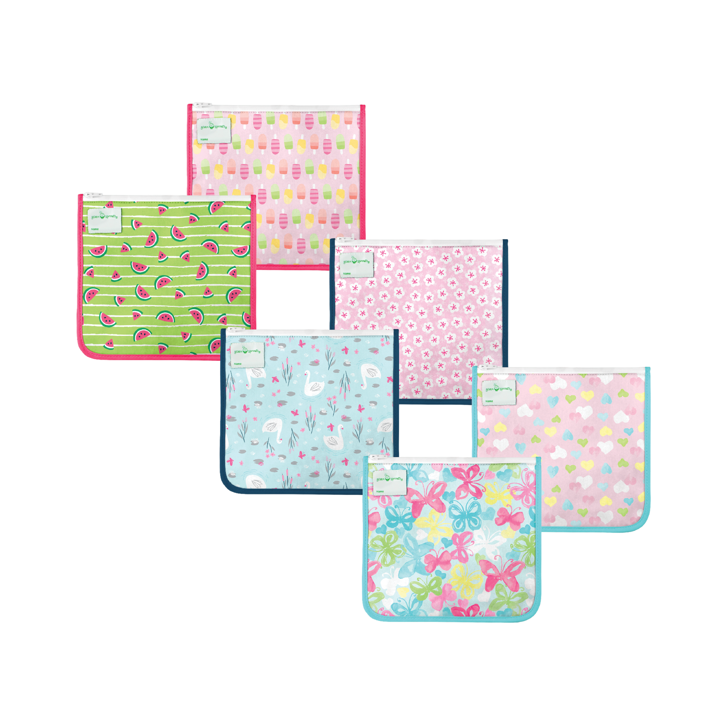 Reusable Insulated Sandwich Bags (6 pack)-Assorted-6 mo+
