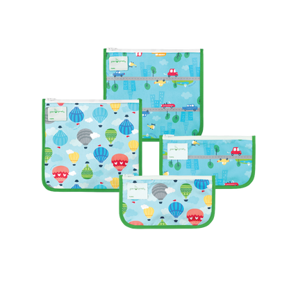 Reusable Insulated Sandwich Bags & Reusable Snack Bags (4 pack)
