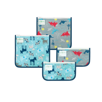 Reusable Insulated Sandwich Bags & Reusable Snack Bags (4 pack)