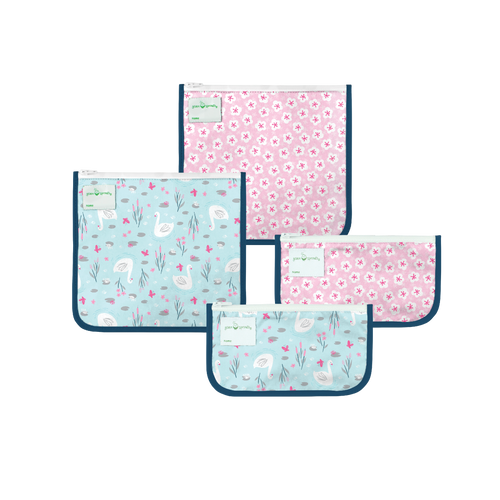 Reusable Insulated Sandwich Bags & Reusable Snack Bags (4 pack)