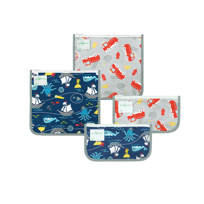 Reusable Insulated Sandwich Bags & Reusable Snack Bags (4 pack)
