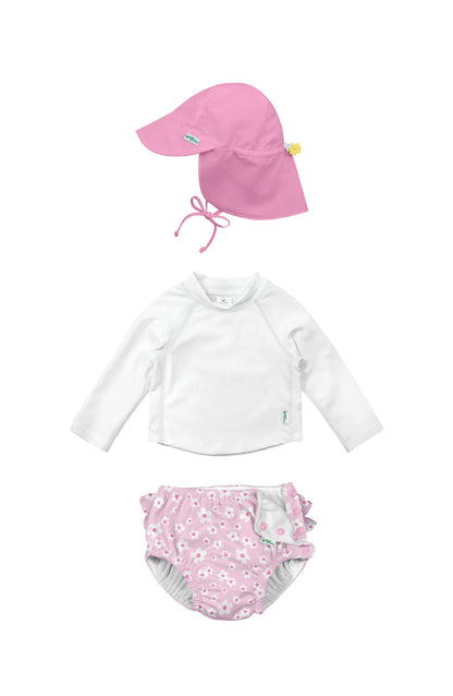 REUSABLE SWIM DIAPER & RASHGUARD & HAT SET