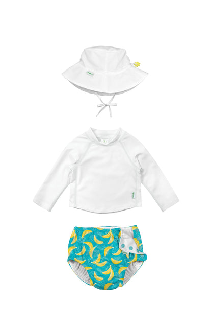 REUSABLE SWIM DIAPER & RASHGUARD & HAT SET