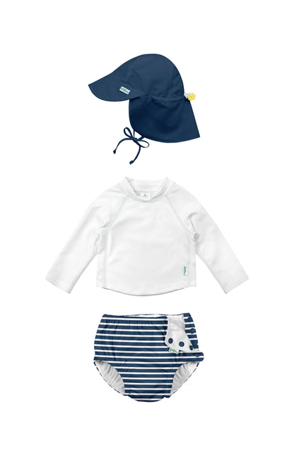 REUSABLE SWIM DIAPER & RASHGUARD & HAT SET