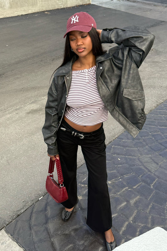Mori Oversized Faux Leather Jacket