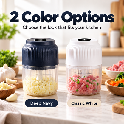 Mini Electric Food Chopper – Cordless, One-Touch & Rechargeable