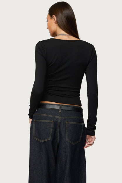 Zeya Lacey Keyhole Top