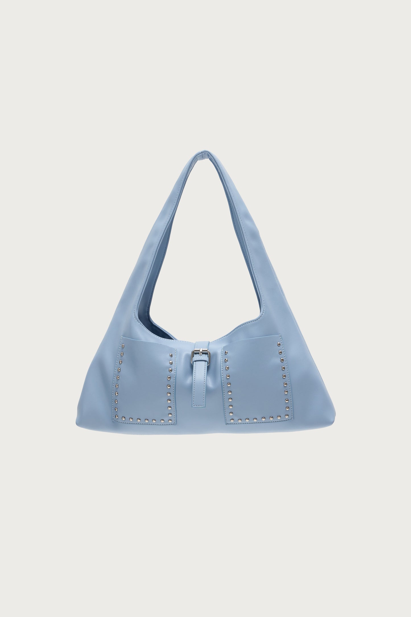 Edgy Studded Faux Leather Shoulder Bag