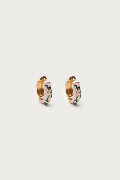 Vintage Floral Hoop Earrings