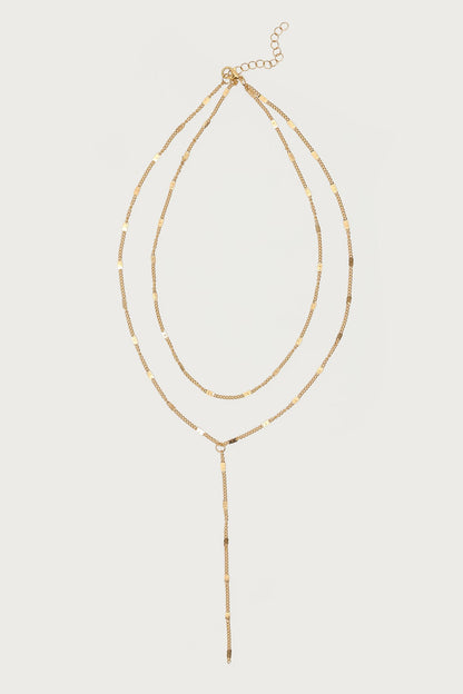 Cascading Disc Chain Layered Necklace