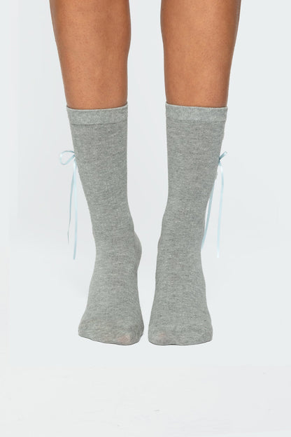 Ribbon & Flower Button Socks