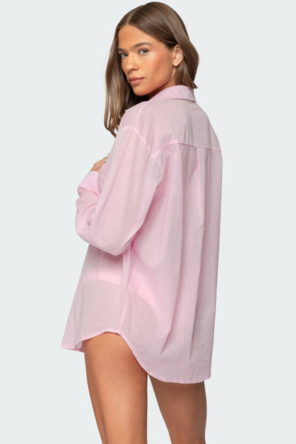 Kellen Oversized Cotton Button Up Shirt