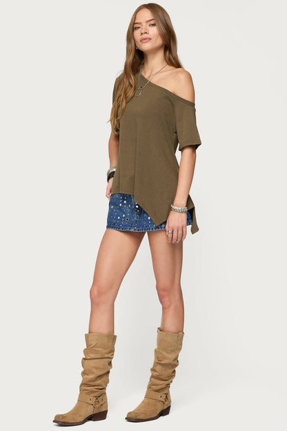 Josy Off Shoulder Handkerchief Top