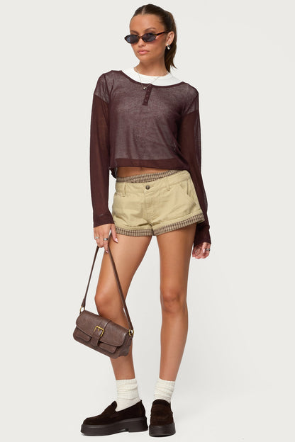 Kilian Sheer Knit Henley Top
