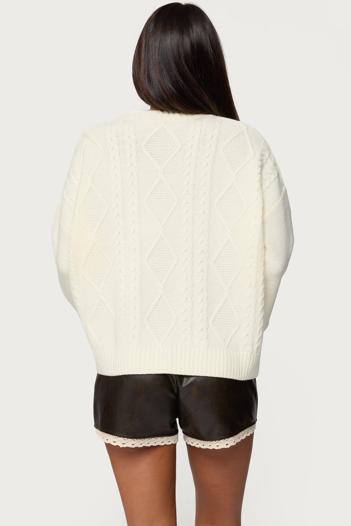 Braided Cable Knit Oversized Sweater