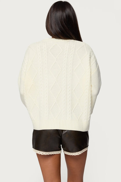 Braided Cable Knit Oversized Sweater