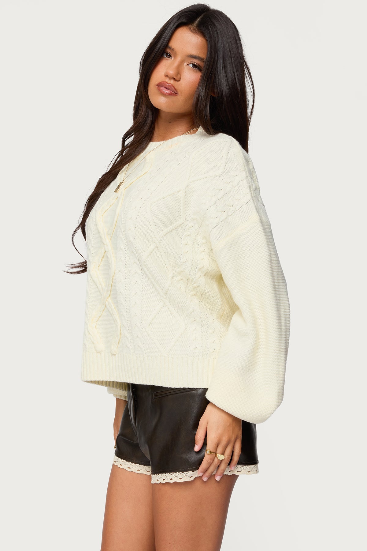 Braided Cable Knit Oversized Sweater