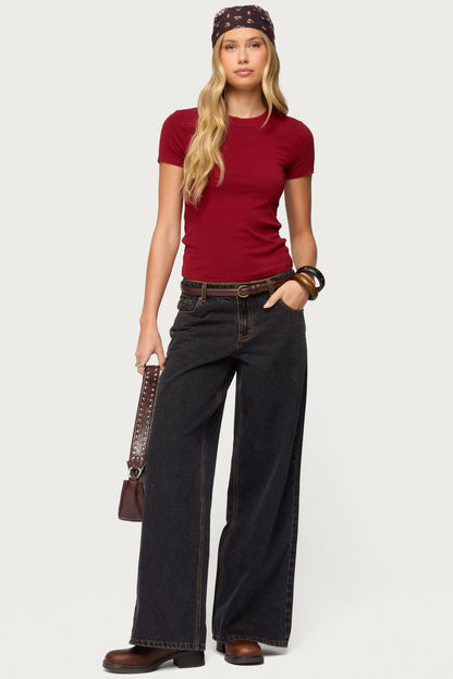 Daphney Ribbed T Shirt