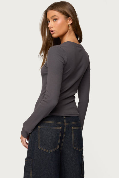 Essential Edikted Ribbed T Shirt