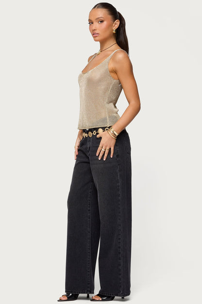 Meena Shiny Knit Tank Top