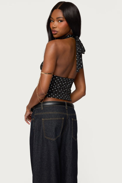 Blaire Polka Dot Halter Top