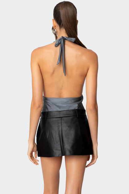 Cele Shiny Gathered Bodysuit