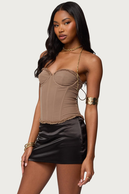 Deirdre Mesh Lace Up Corset