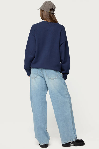 Priscila Oversized Crewneck Sweater