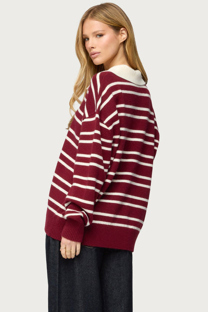 Rilynn Striped Polo Sweater