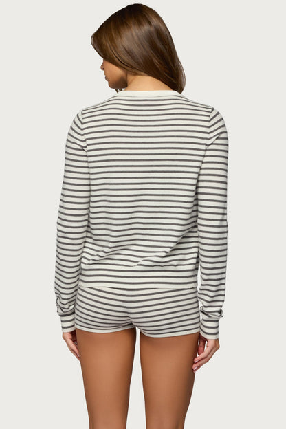 Lillian Striped Button Up Knit Cardigan