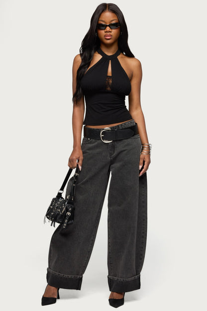 Lielle Lacey Layered Halter Top