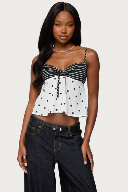 Tilly Mixed Print Top
