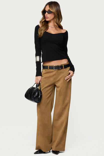 Nattie Off Shoulder V Neck Top