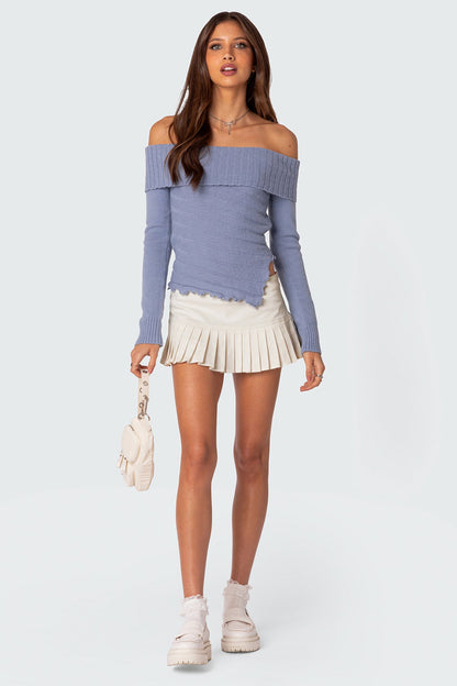 Sonya Fold Over Knit Top
