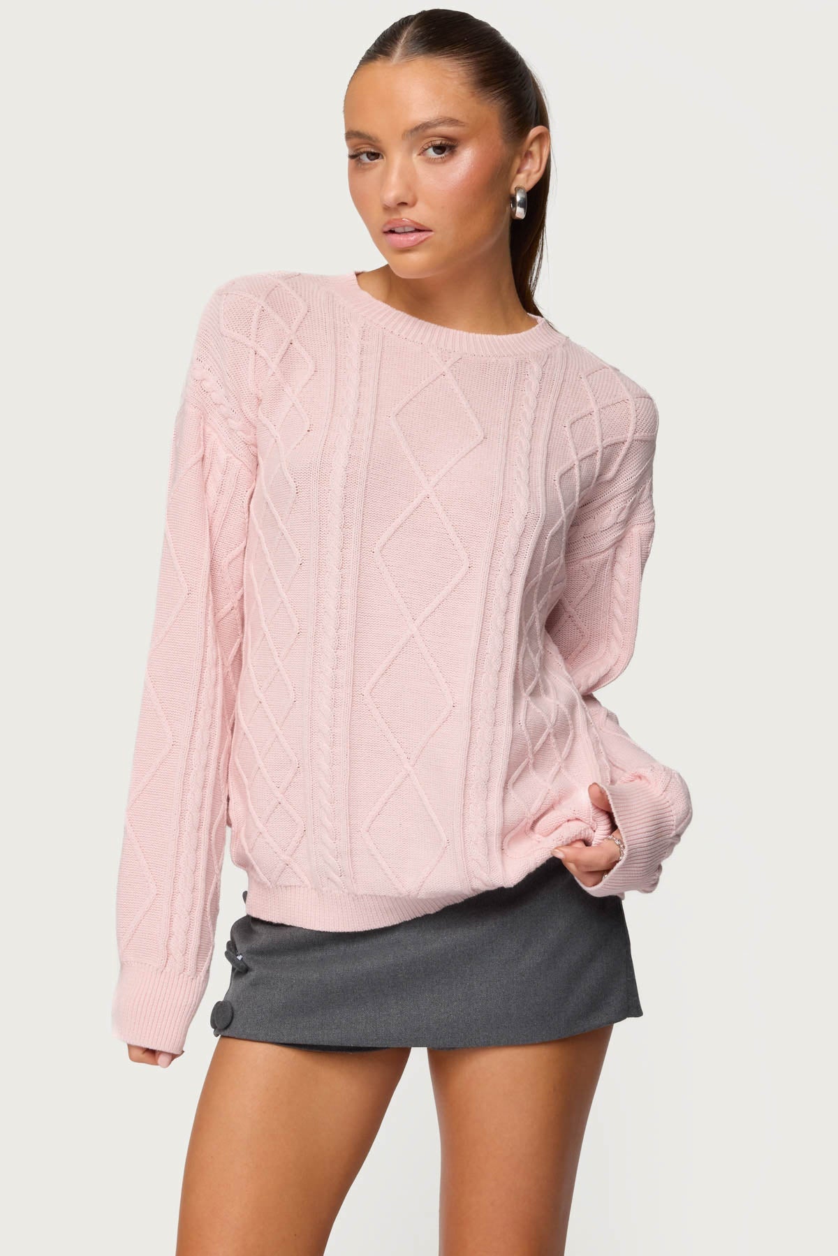 Jessy Cable Knit Oversized Sweater