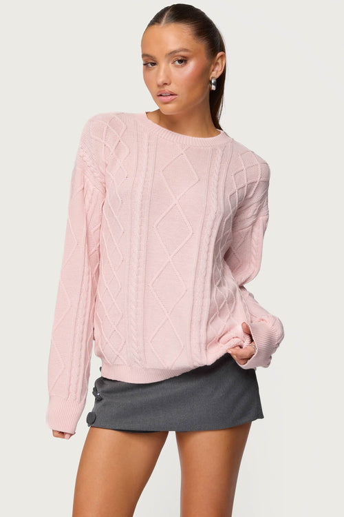 Jessy Cable Knit Oversized Sweater