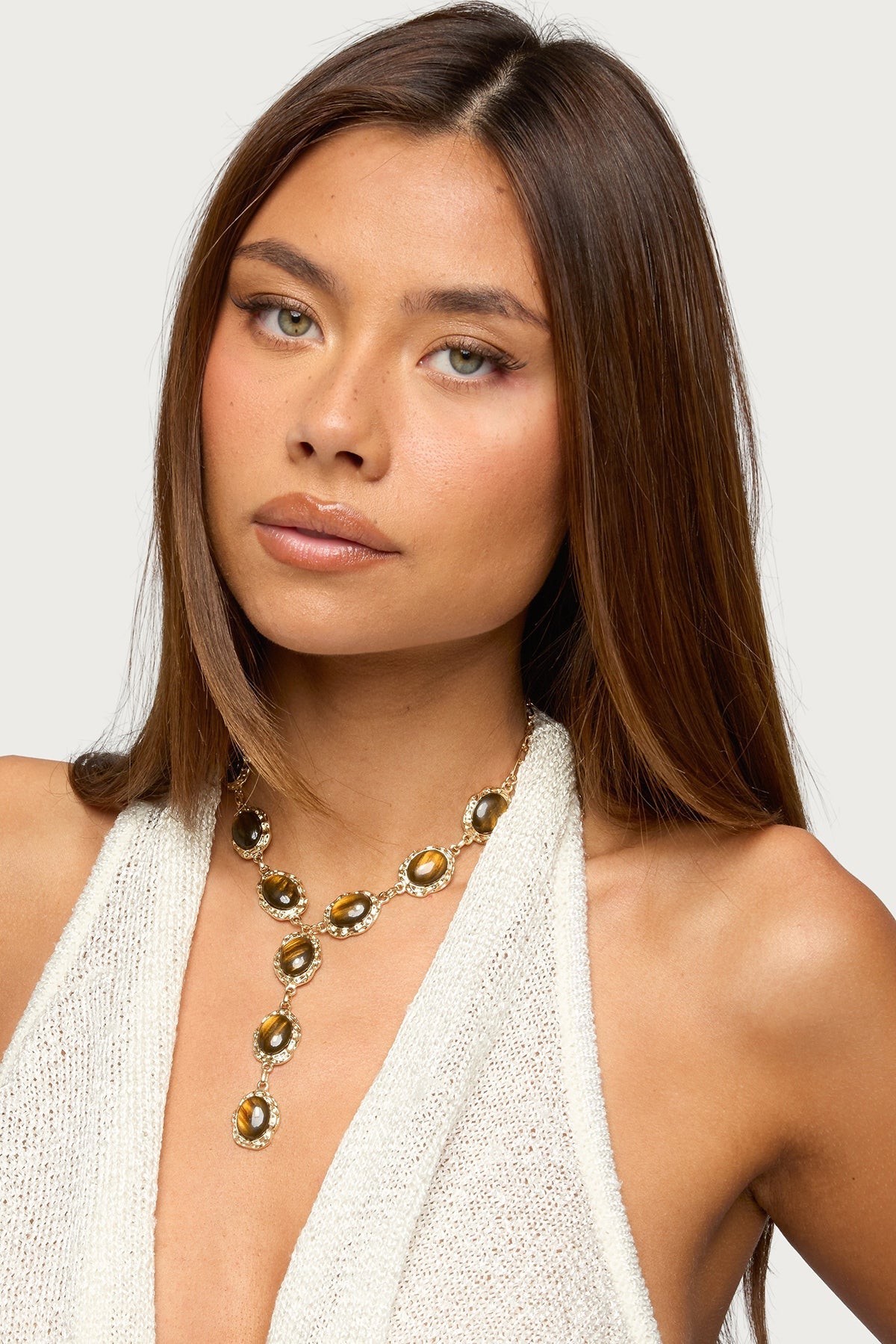 Cascasding Textured Pendant Necklace