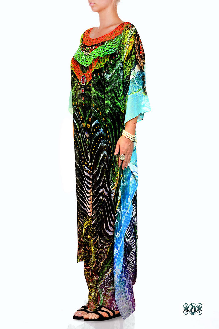 AERO-TERRANIUS Precious Beads Devarshy Long Embellished Kaftan - 1130A
