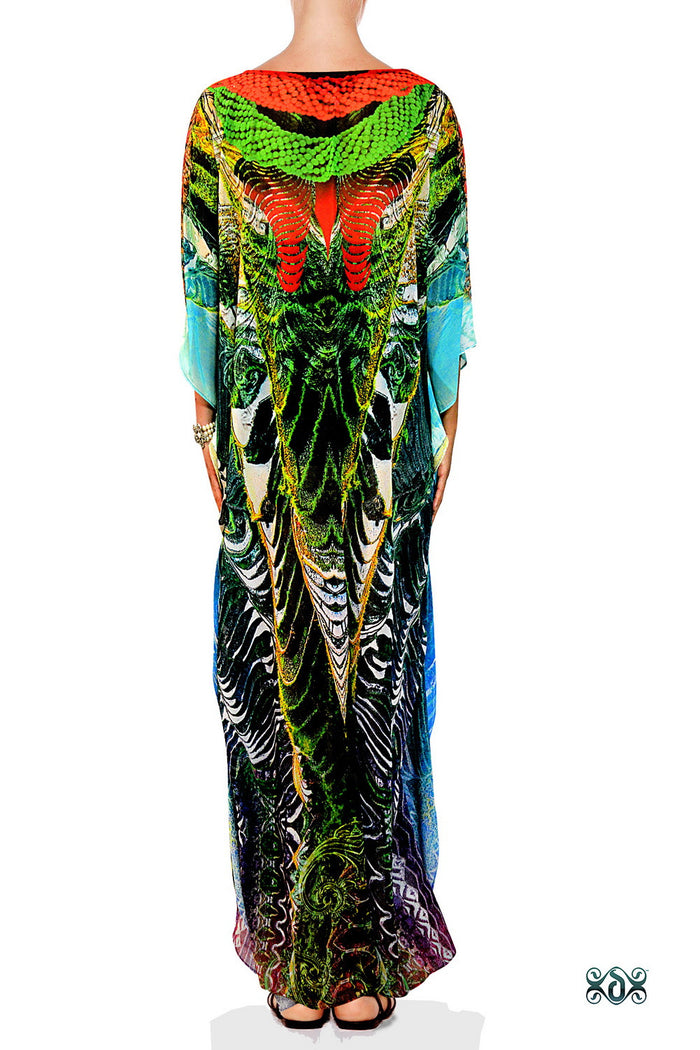 AERO-TERRANIUS Precious Beads Devarshy Long Embellished Kaftan - 1130A