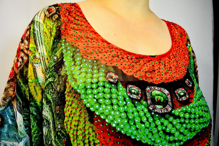 AERO-TERRANIUS Precious Beads Devarshy Long Embellished Kaftan - 1130A