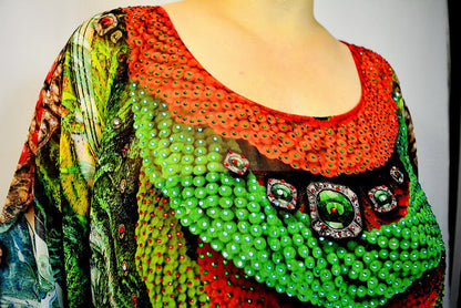 AERO-TERRANIUS Precious Beads Devarshy Long Embellished Kaftan - 1130A