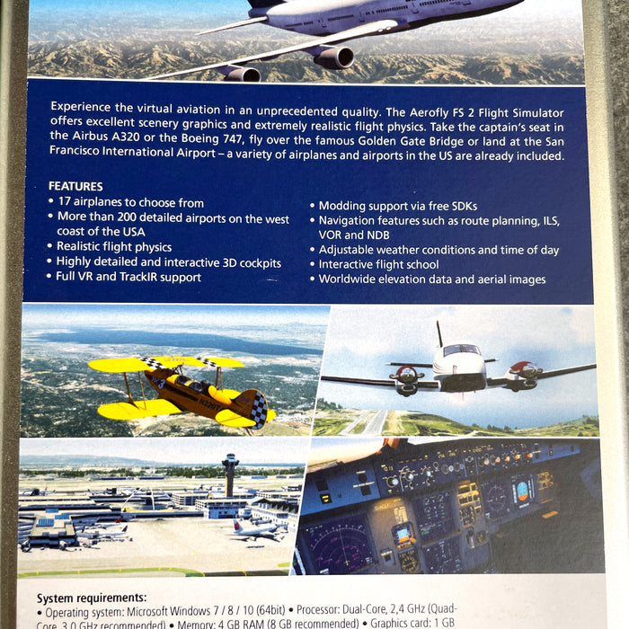 Aerosoft Aerofly FS2 Flight Simulator PC 6 DVD Set 2017 Metal Case IPACS - NextStage Vintage